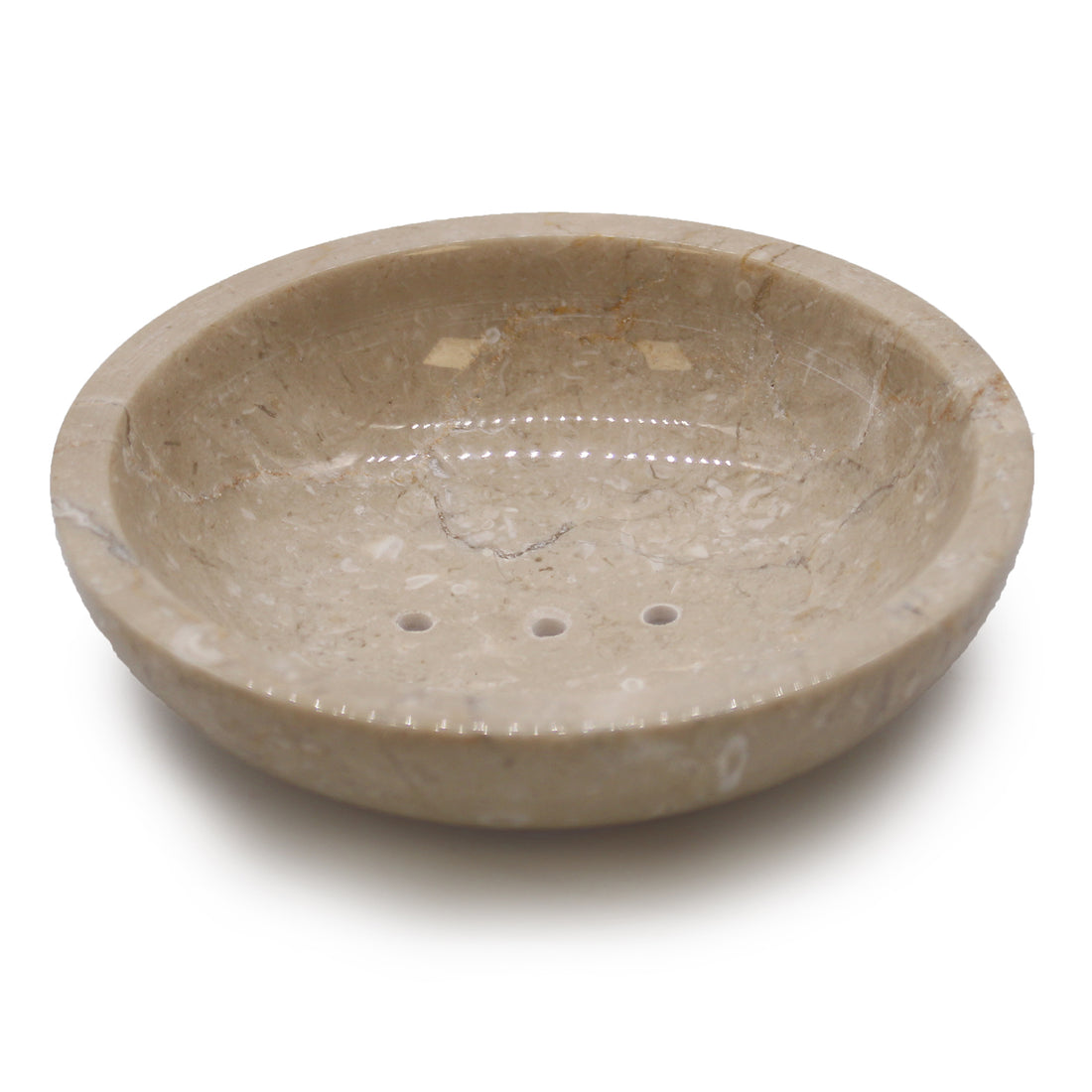 Porte savon rond en marbre miel