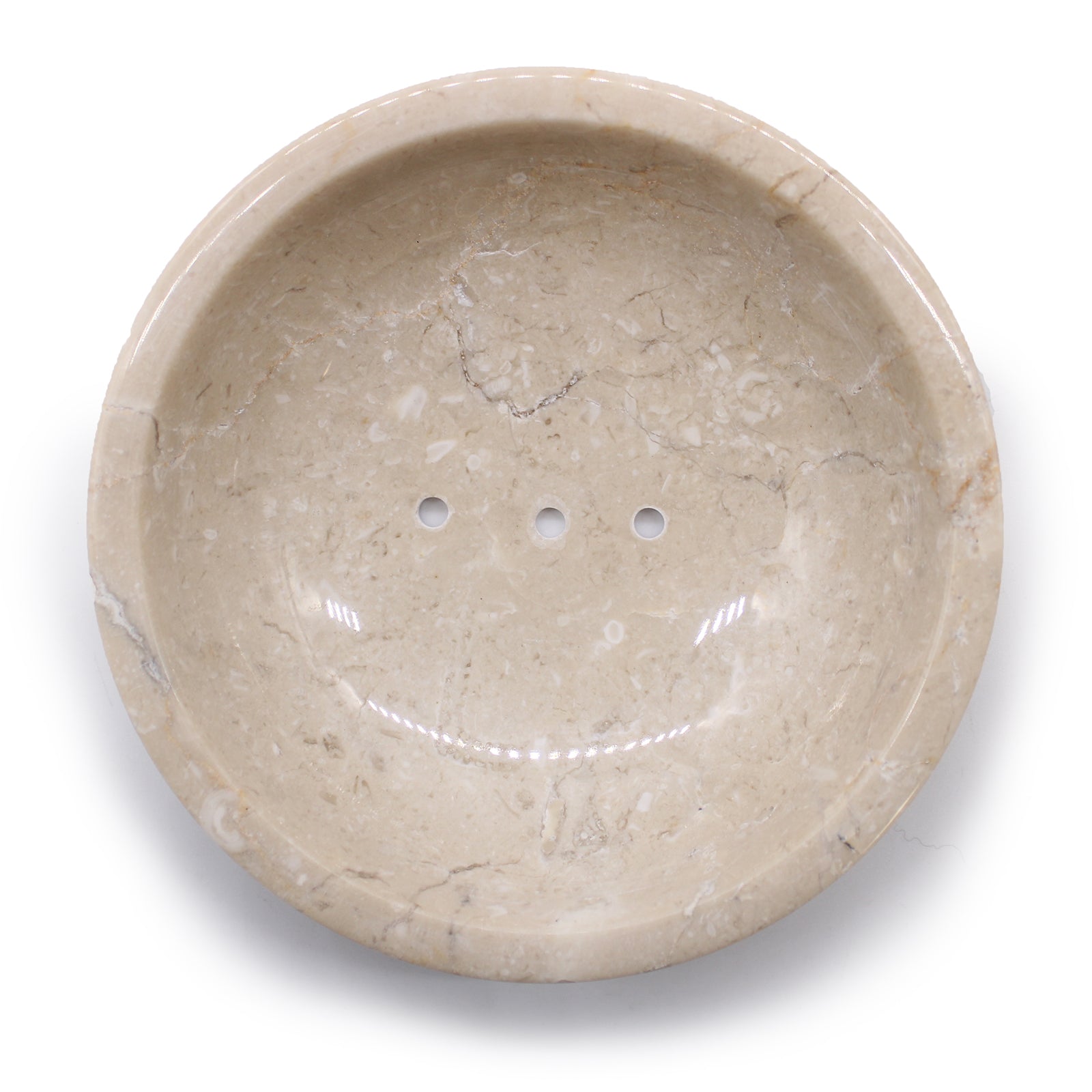 Porte savon rond en marbre miel