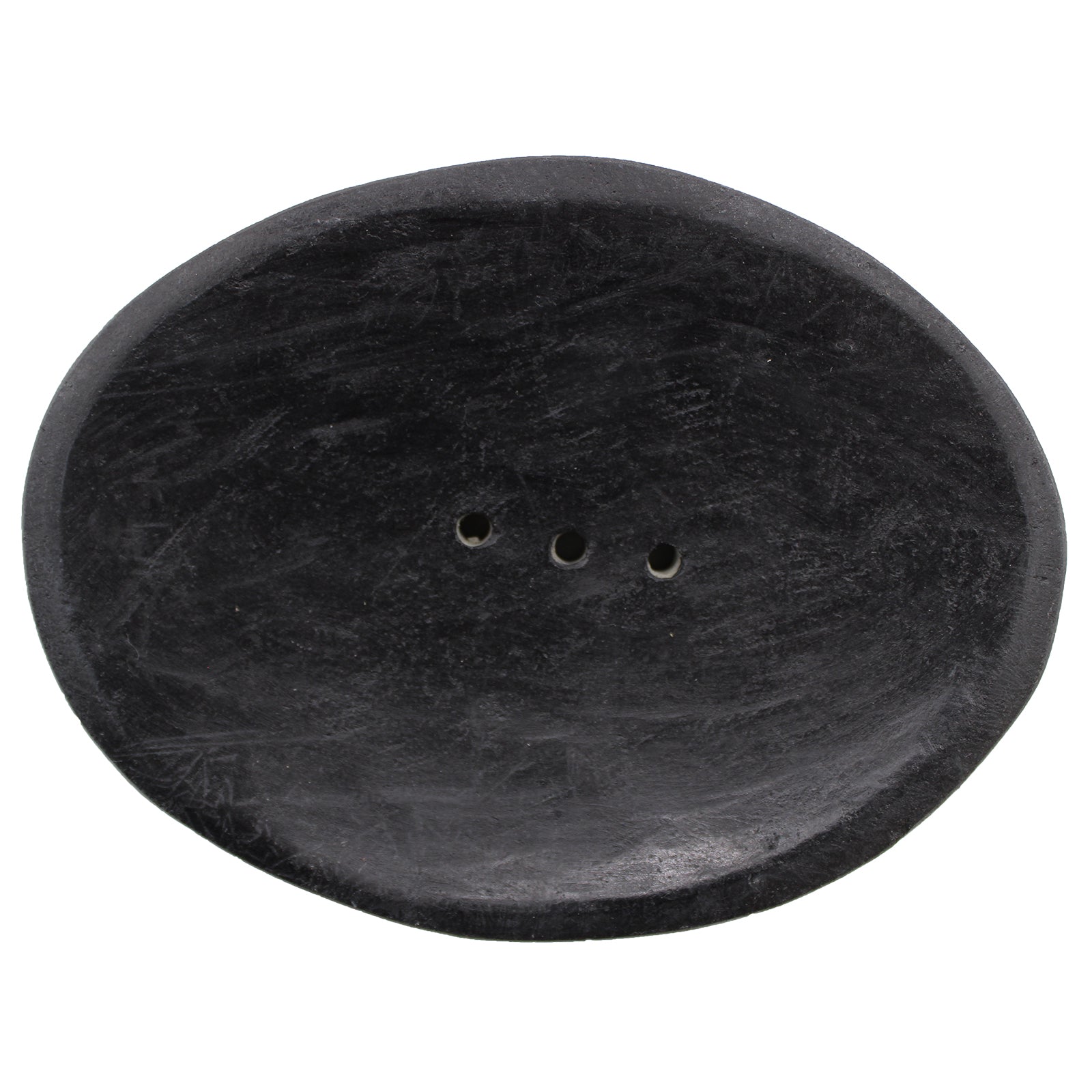 Porte savon ovale en marbre noir – vue 3