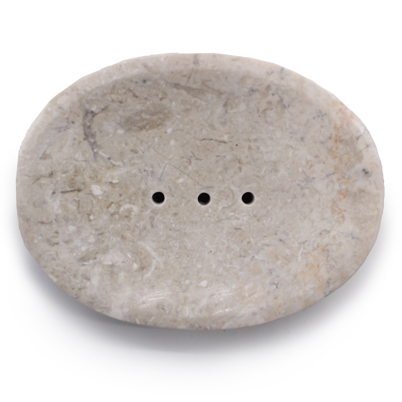 Porte savon ovale en Marbre Crème – vue 3