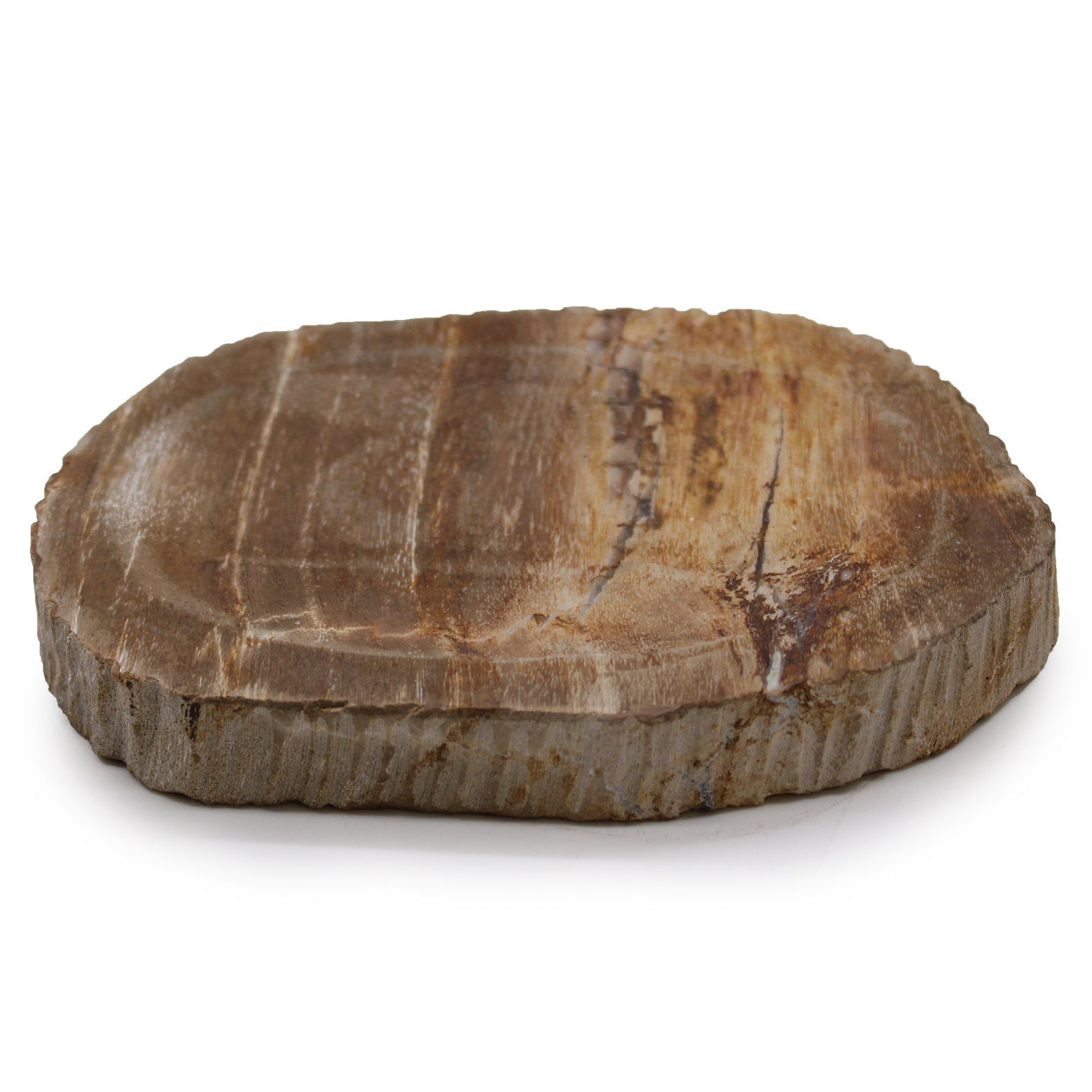Porte savon marron en bois pétrifié
