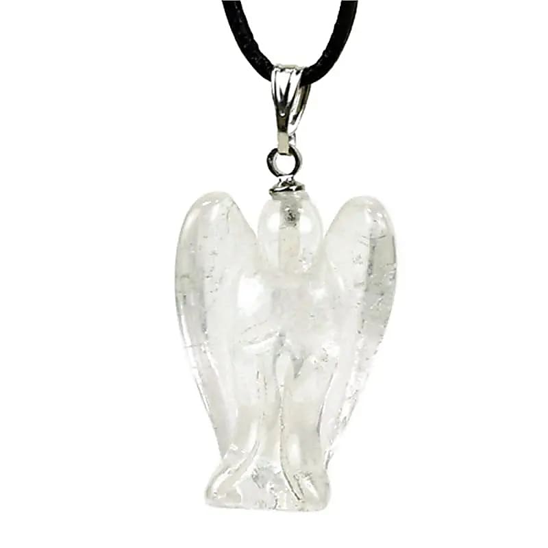 Pendentif Ange en Cristal de Roche Lumineux