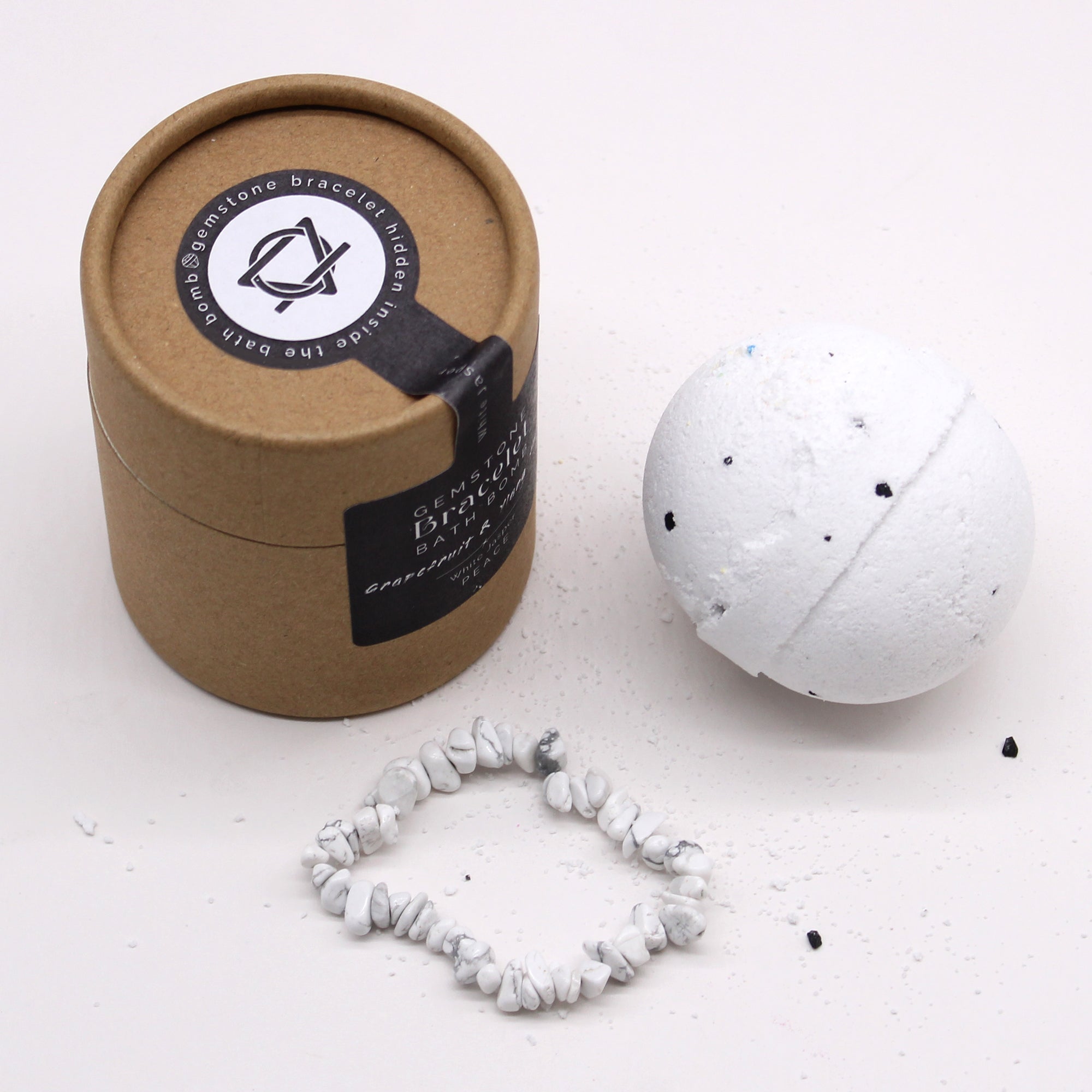Bombe de bain & Bracelet Jaspe Blanc