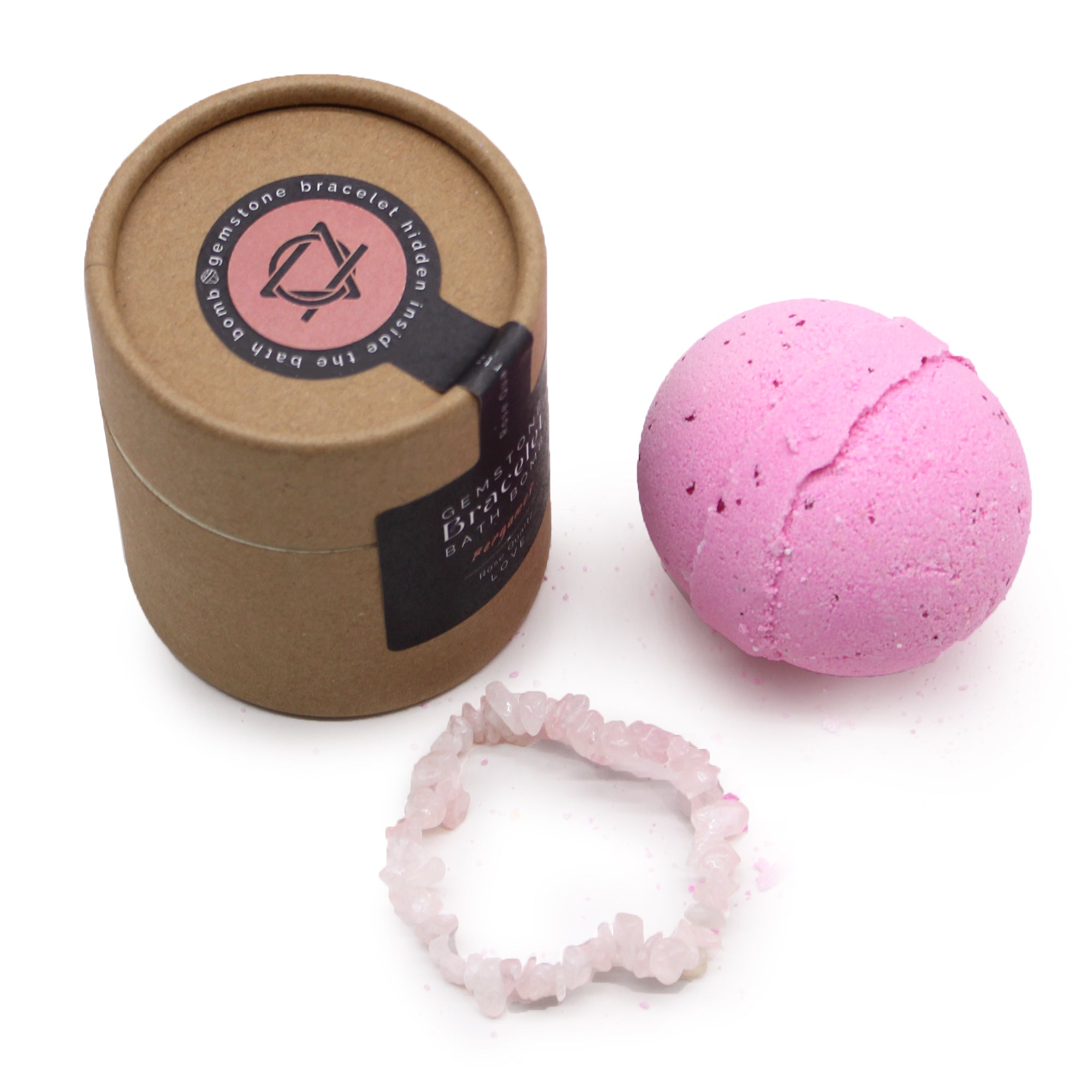Bombe de bain & Bracelet Quartz Rose – Soin et Énergie Positive