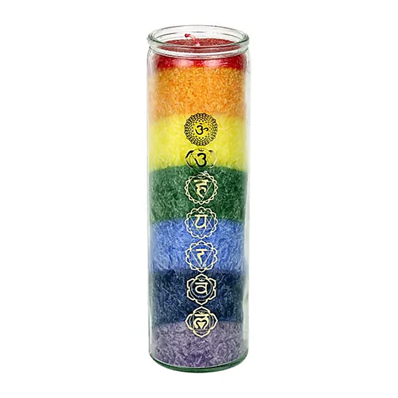 Bougie 7 chakras aux huiles essentielles - Yogi & Yogini - vue de face
