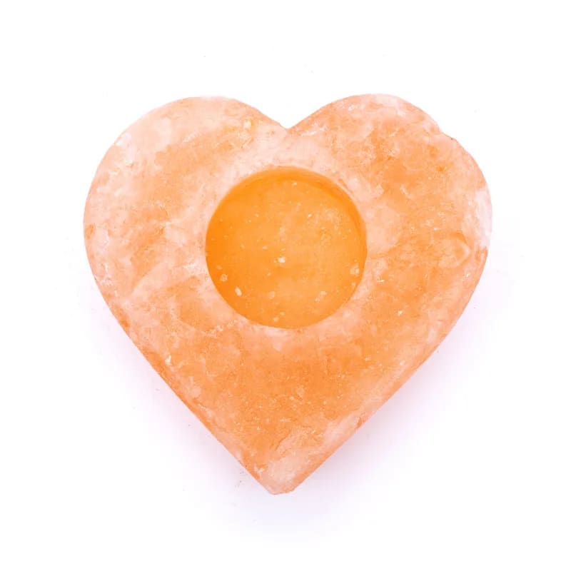 Bougeoir coeur en cristal de sel – vue 5