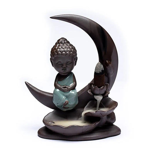 Brûleur d'encens à refoulement | Bouddha & Lune