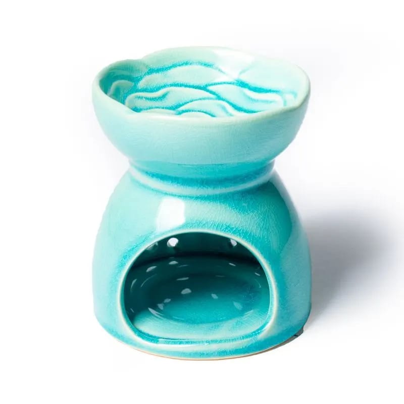 Brûleur parfum en céramique turquoise : Arbre de Vie