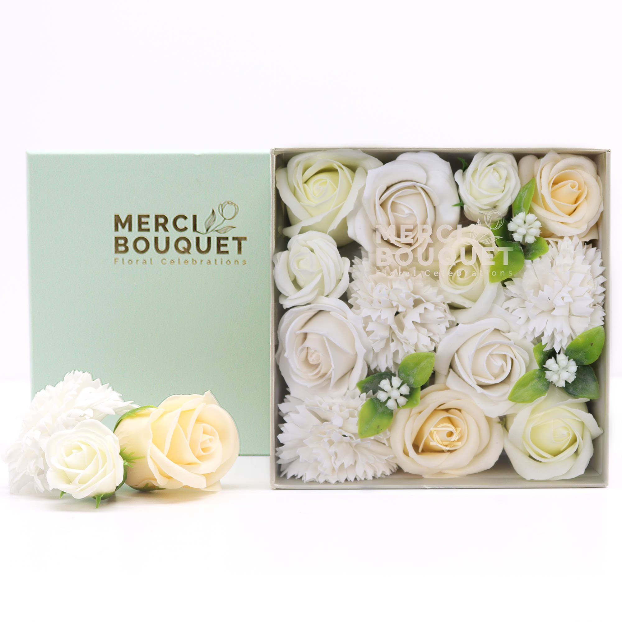Fleurs de savon - coffret carré