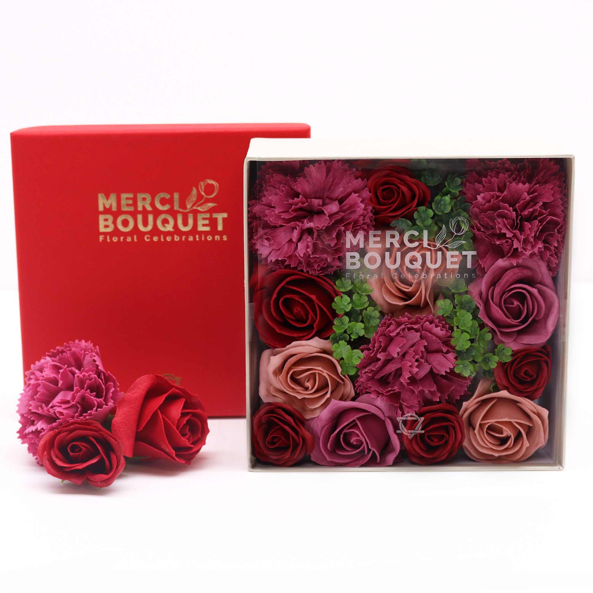 Fleurs de savon - coffret carré