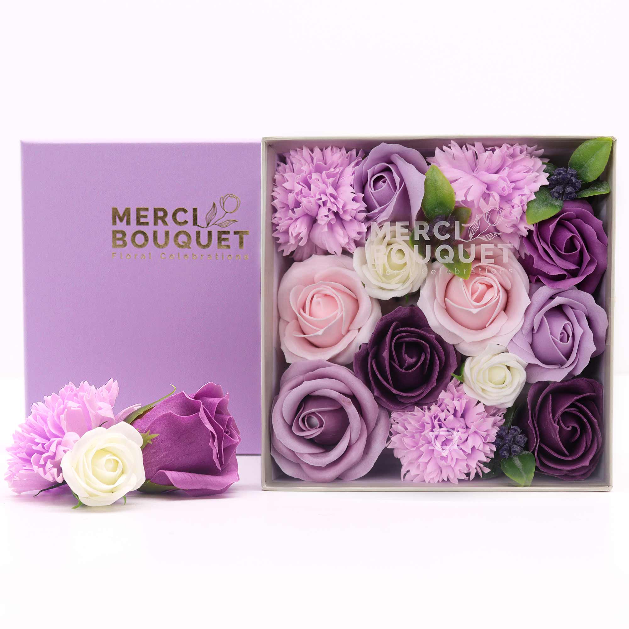 Fleurs de savon - coffret carré