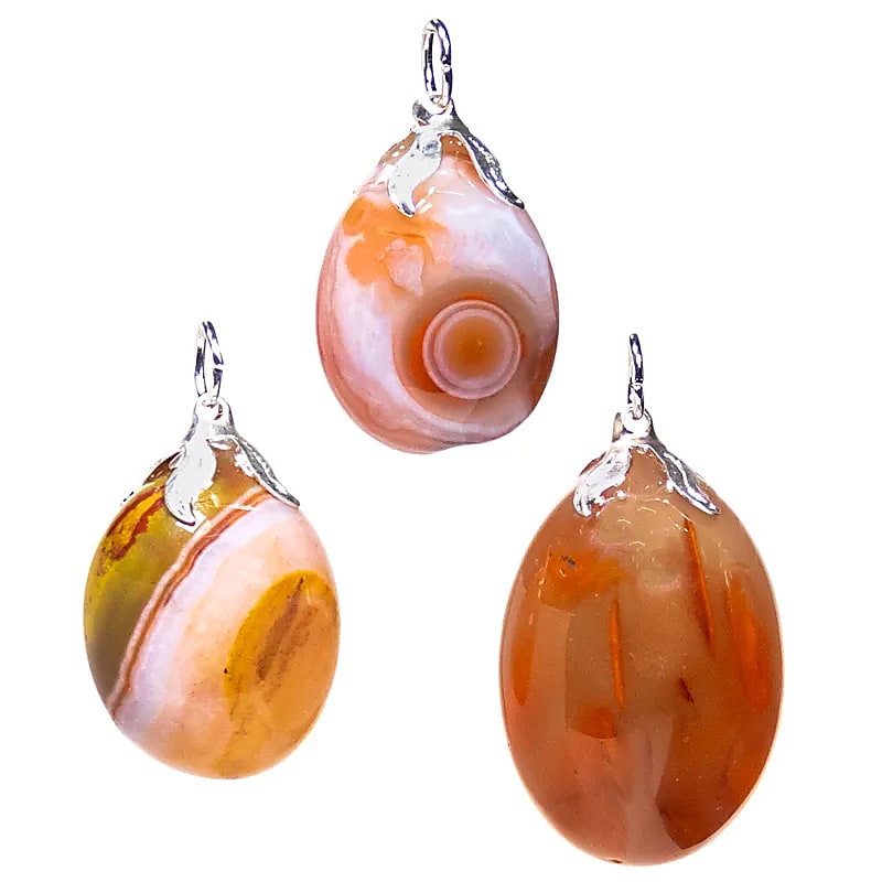 Pendentif en Agate Rouge Naturelle