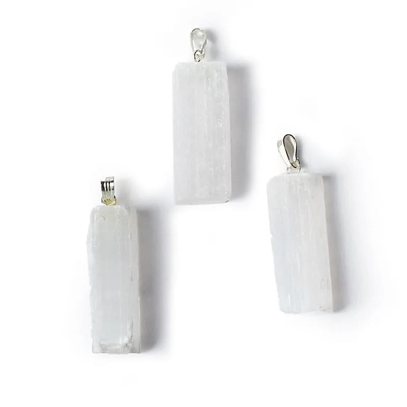 Pendentif en Sélénite Blanche brute