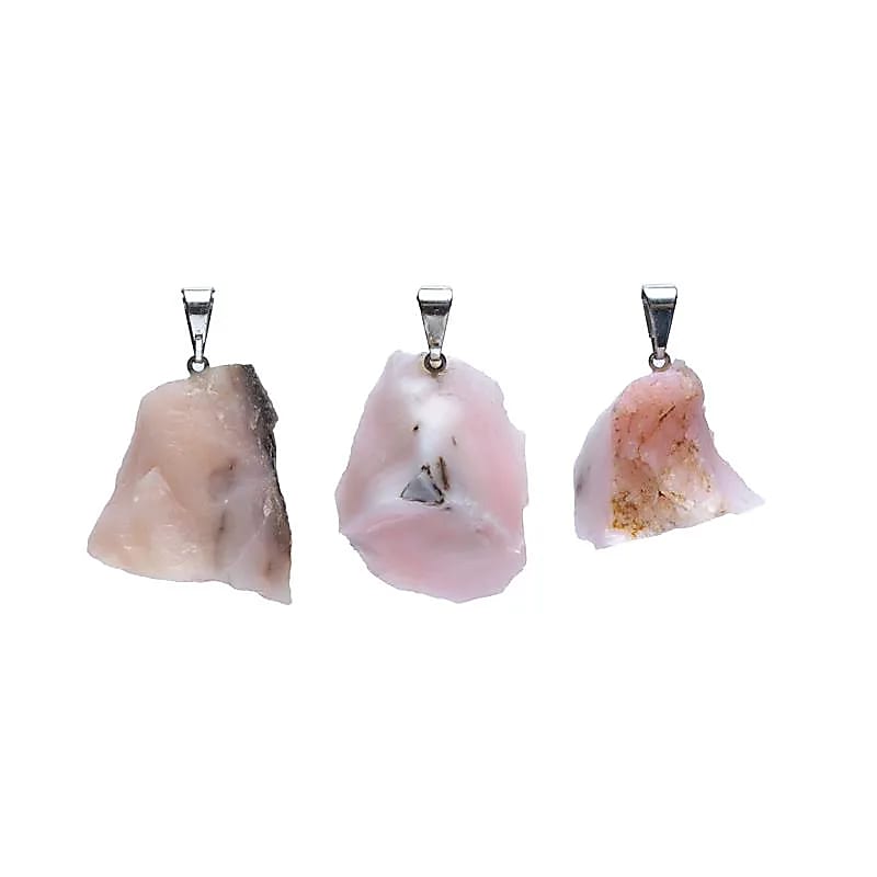 Pendentif en Opale Rose Naturelle brute
