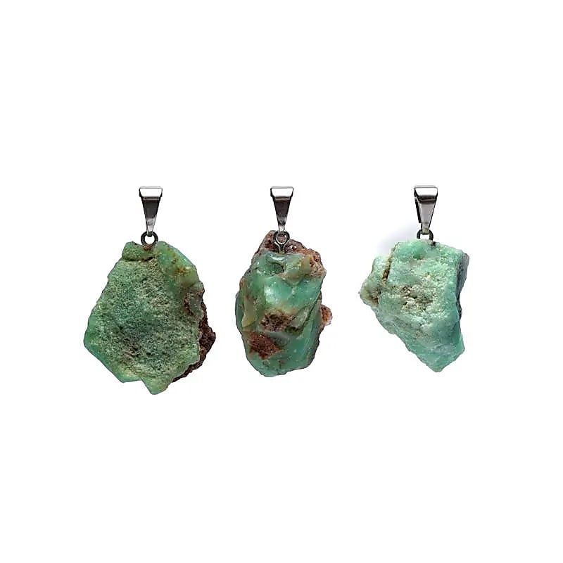 Pendentif en Chrysoprase naturelle brute