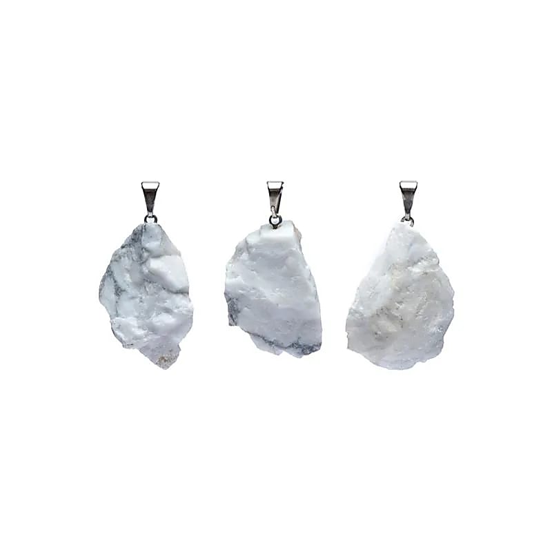 Pendentif en Howlite Blanche Naturelle brute