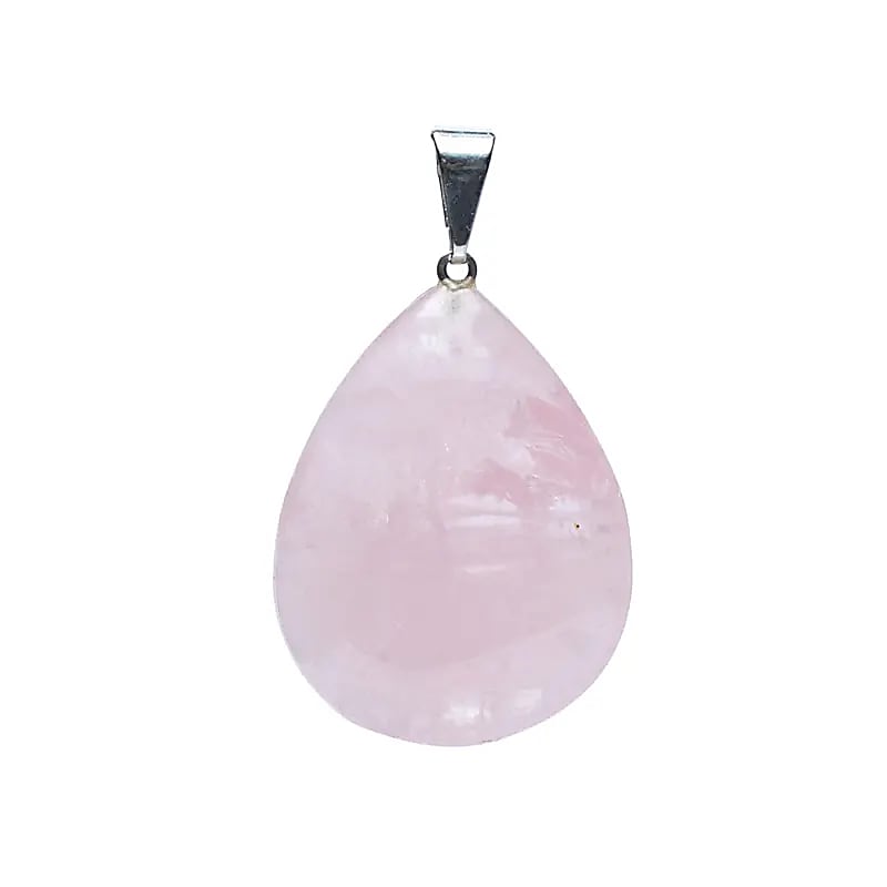 Pendentif Goutte en Quartz Rose