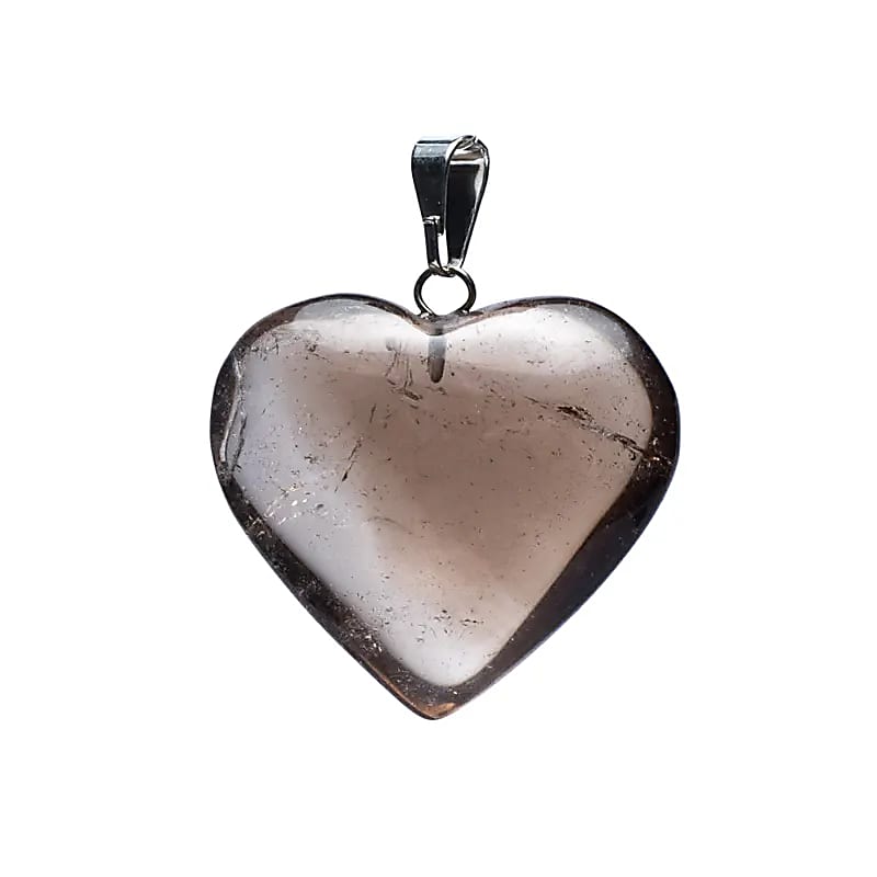 Pendentif Coeur en Quartz Fumé