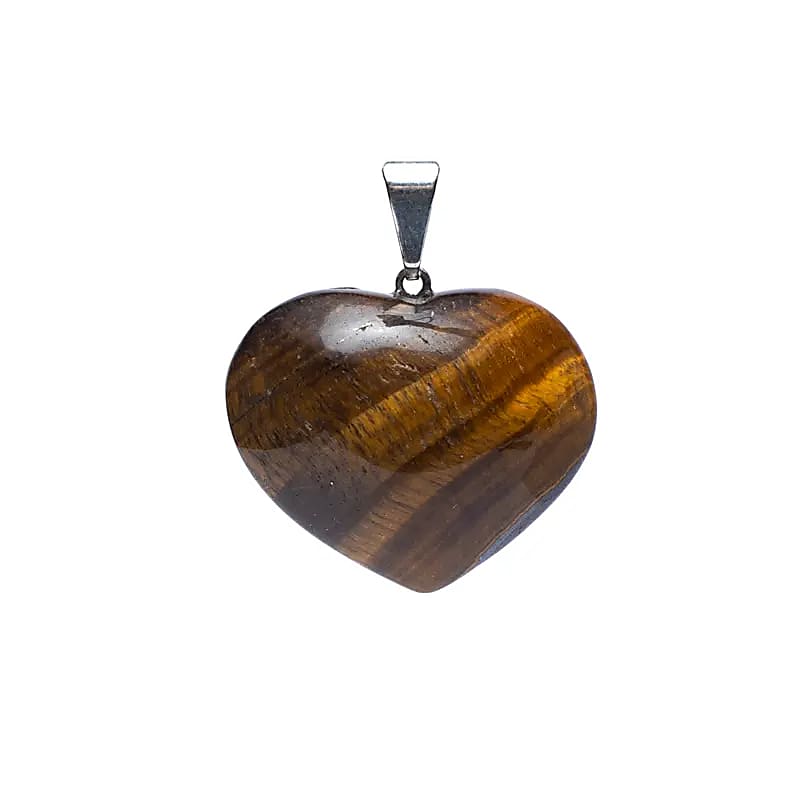 Pendentif Coeur en Oeil de Tigre Naturel
