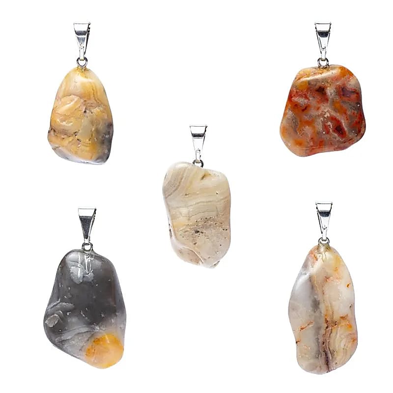 Pendentif en Agate Crazy Lace percée