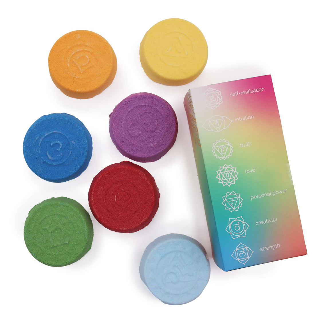 Bombes de bain - 7 Chakras - 7 bombes de bains aux huiles essentielles