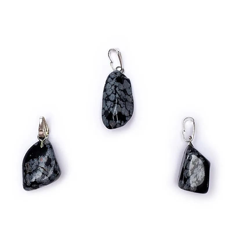 Pendentif en Obsidienne Flocon de Neige avec crochet