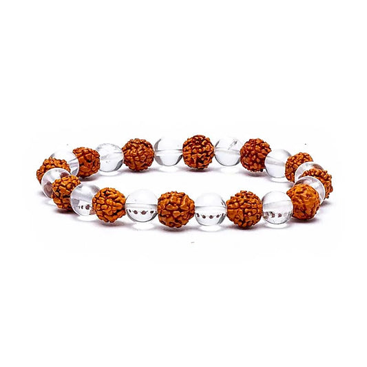 Bracelet Rudraksha - Cristal de roche