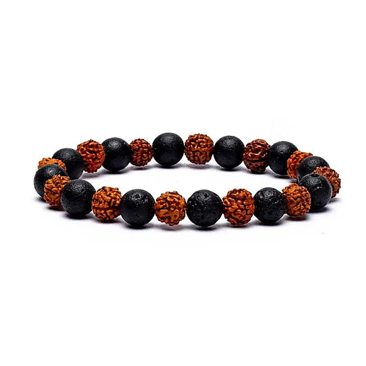 Bracelet Rudraksha - Pierre de lave