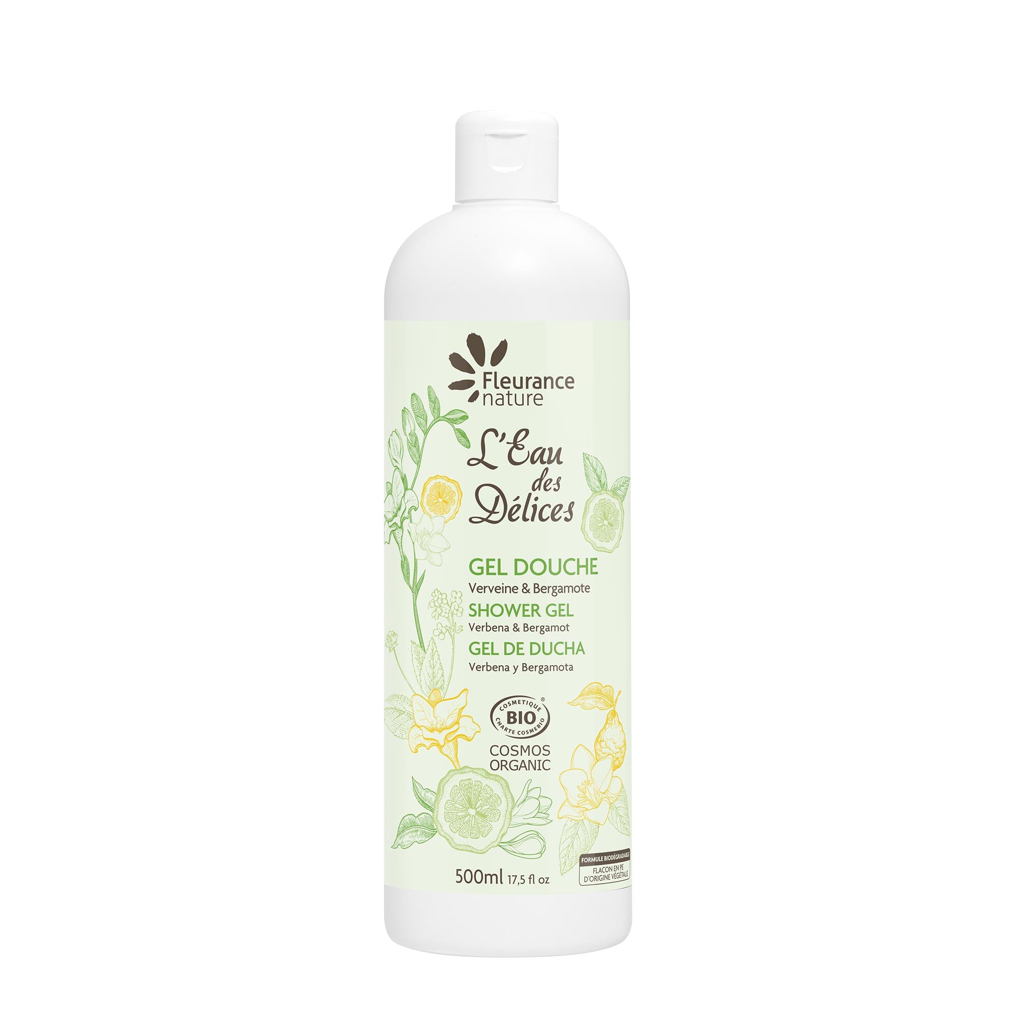 Gel Douche 500ml Verveine et Bergamote – Fraîcheur Citronnée Bio