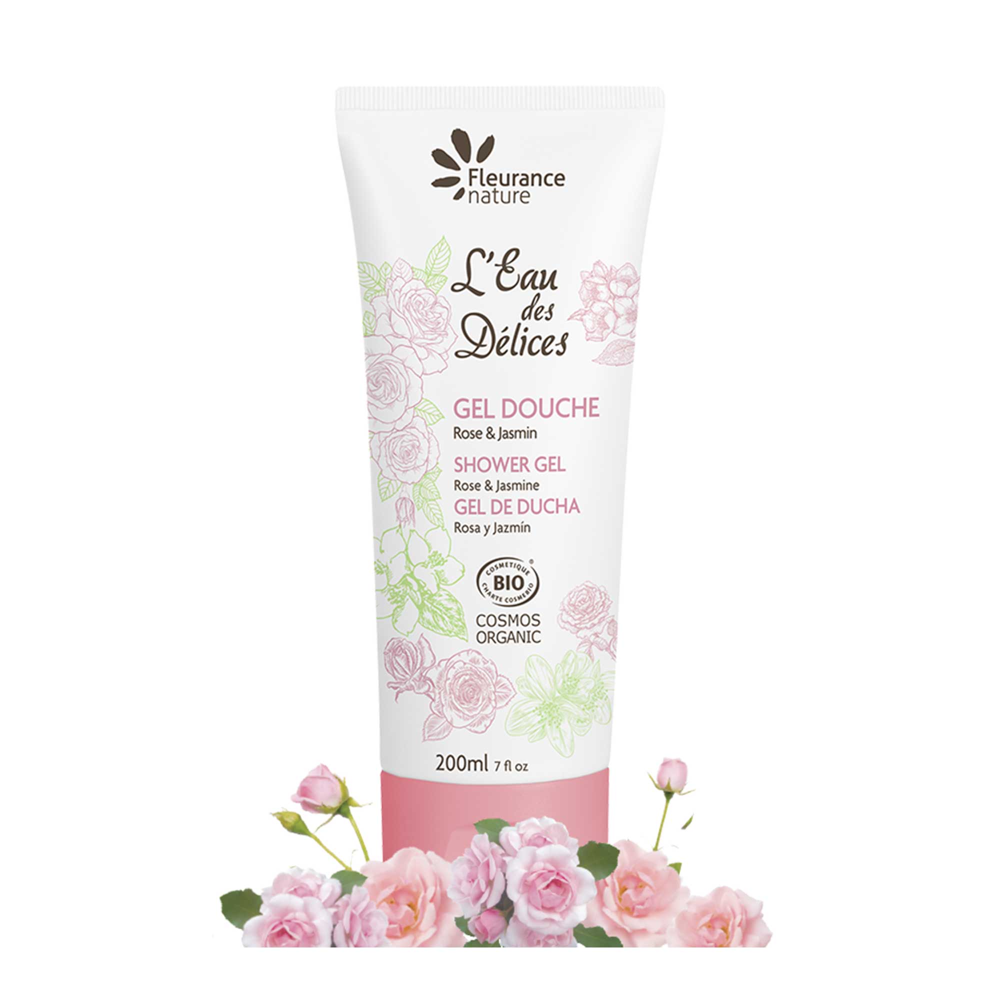 Gel Douche 200ml Rose et Jasmin – Douceur Florale et Apaisement