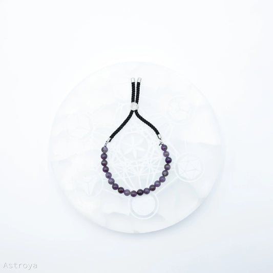 Bracelet en pierre naturelle plaqué argent 925 | Améthyste