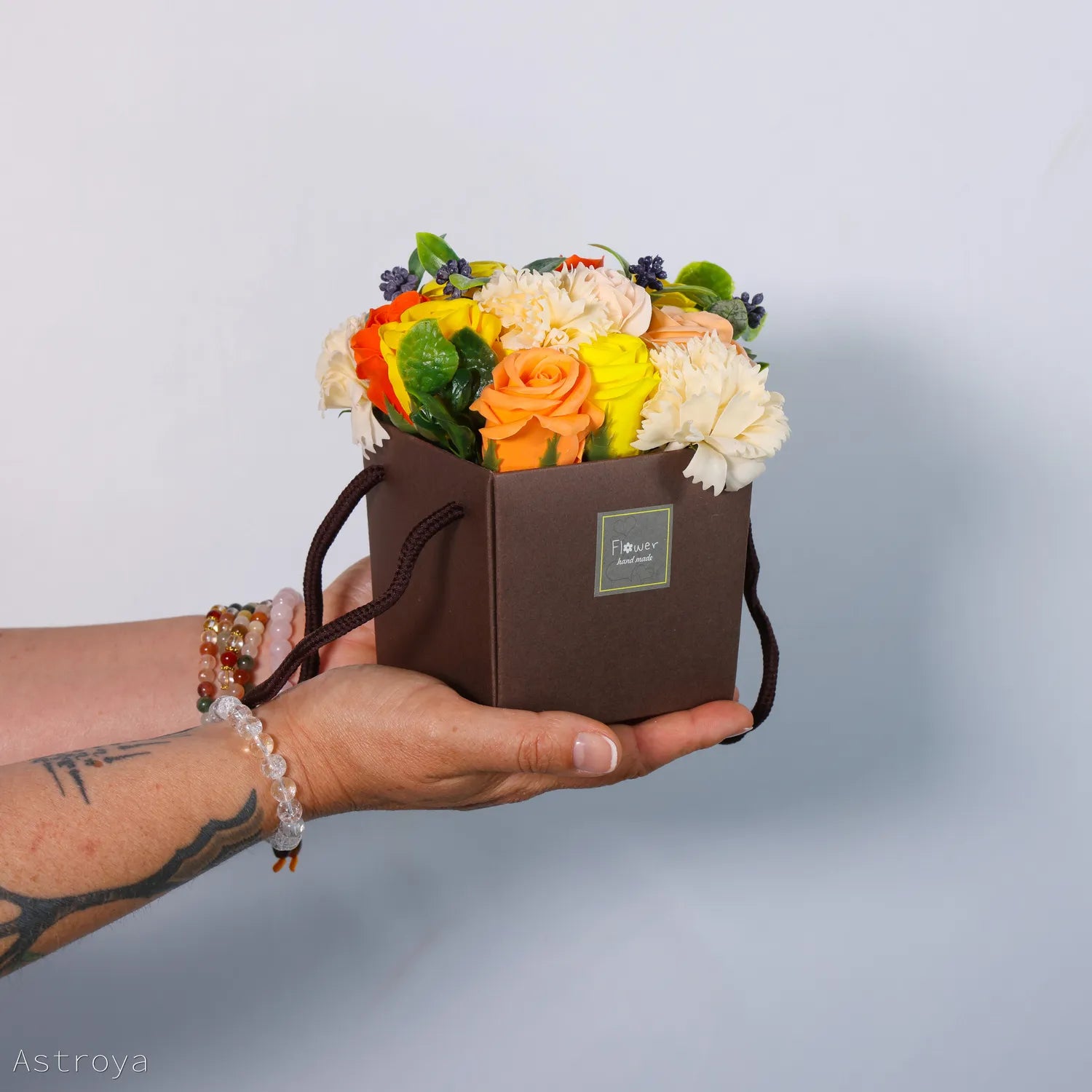 Panier de fleurs de savon