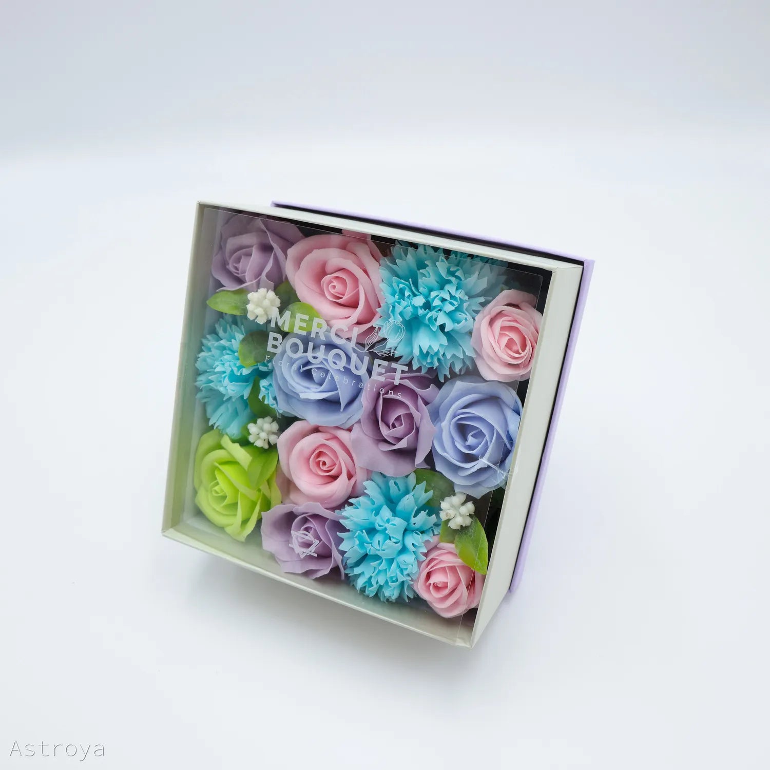 Fleurs de savon - coffret carré