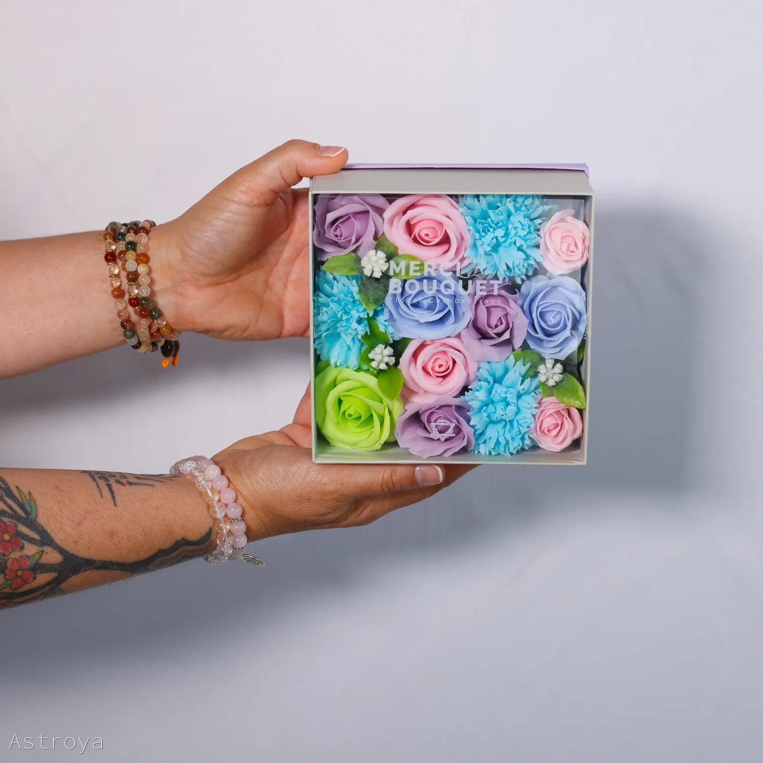 Fleurs de savon - coffret carré