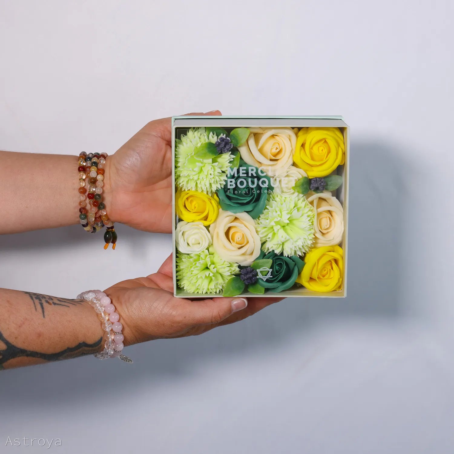 Fleurs de savon - coffret carré