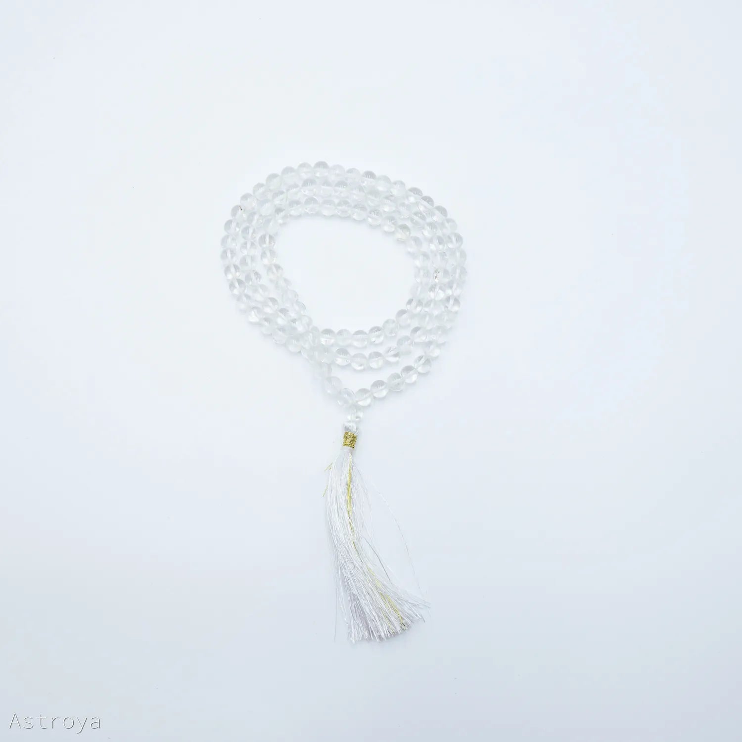 Mala Cristal de Roche | 108 perles - vue de dessus