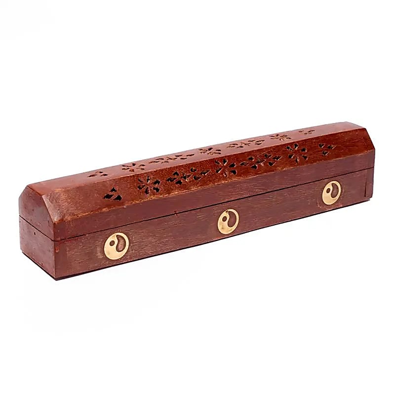 Boîte brûle encens en bois | 30 cm