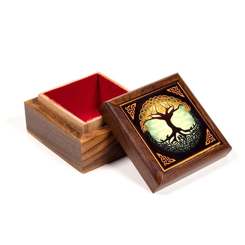 Boite à bijoux peinte arbre de vie