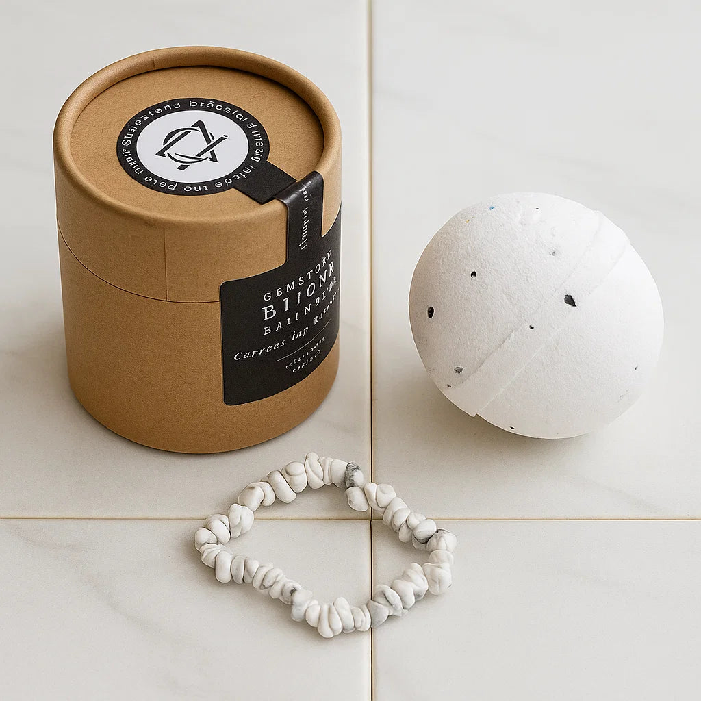 Bombe de bain & Bracelet Jaspe Blanc