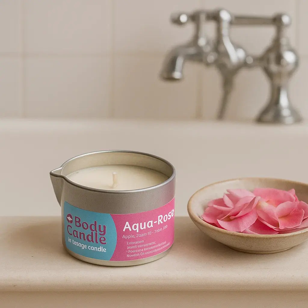 Bougie de massage bio - Aqua Rose