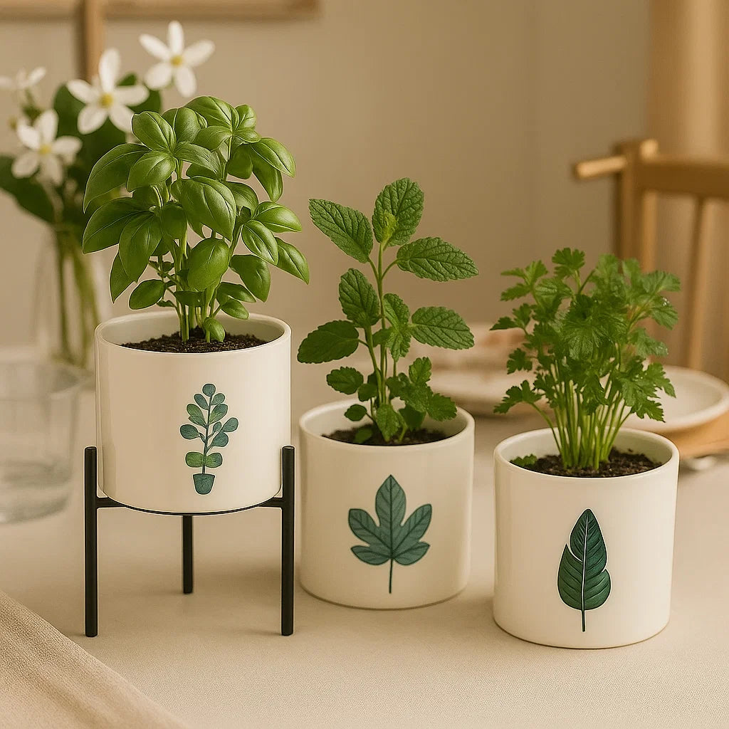 3 grandes Bougies botaniques après utilisation avec plantes