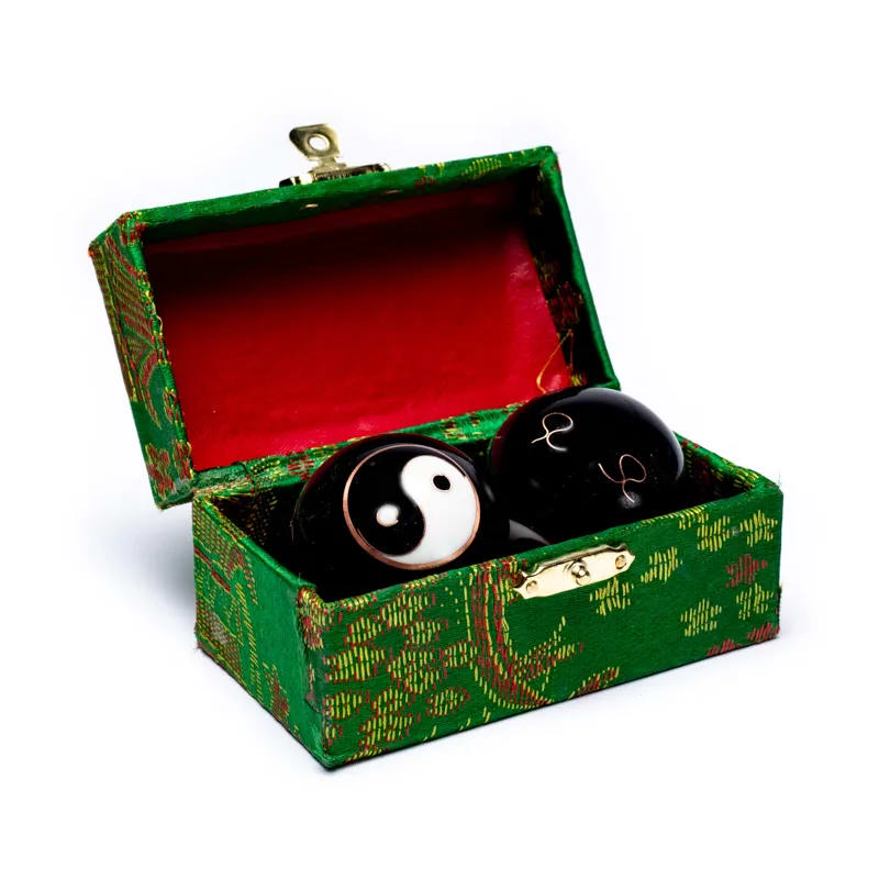 Coffret de boules Qi Gong Yin Yang pour méditation et relaxation