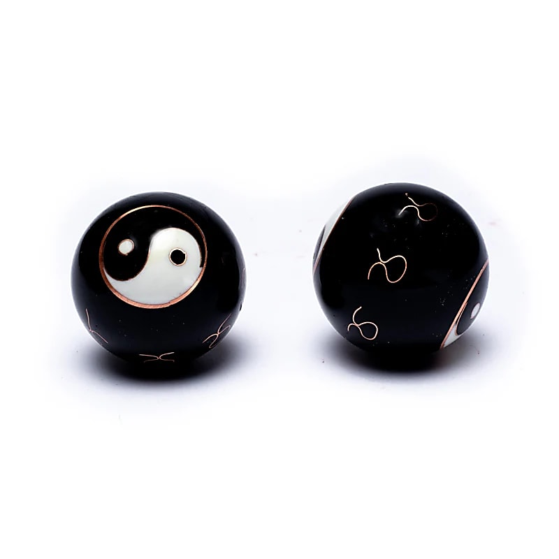 Boules Qi Gong Yin Yang de 4 cm pour exercice de bien-être et énergie