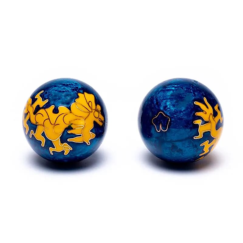 Boules de santé Qi Gong dragon jaune de 4 cm pour méditation, relaxation et énergie