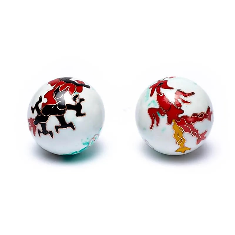 Boules de santé Qi Gong Phénix et Dragon de 4 cm pour la relaxation et la méditation, motifs traditionnels chinois