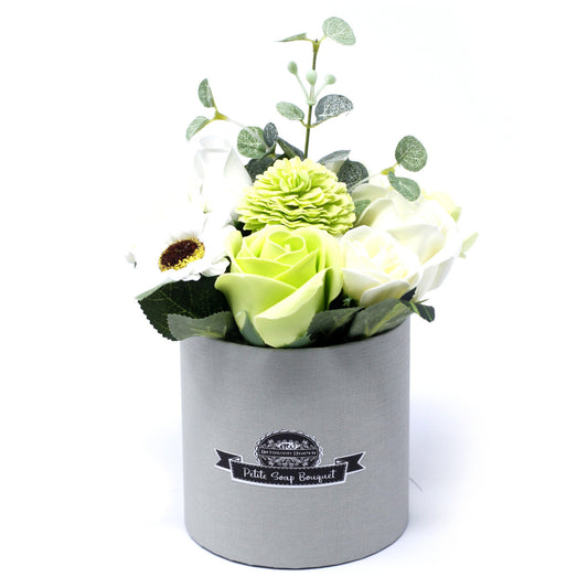 Pot de fleurs de savon artisanales coloris vert - 10x20cm