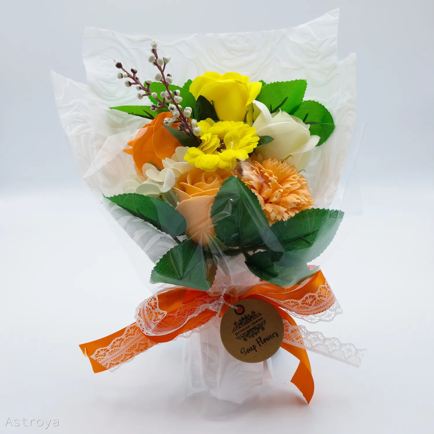 Bouquet durable en fleurs de savon colorées – cadeau zen et raffiné
