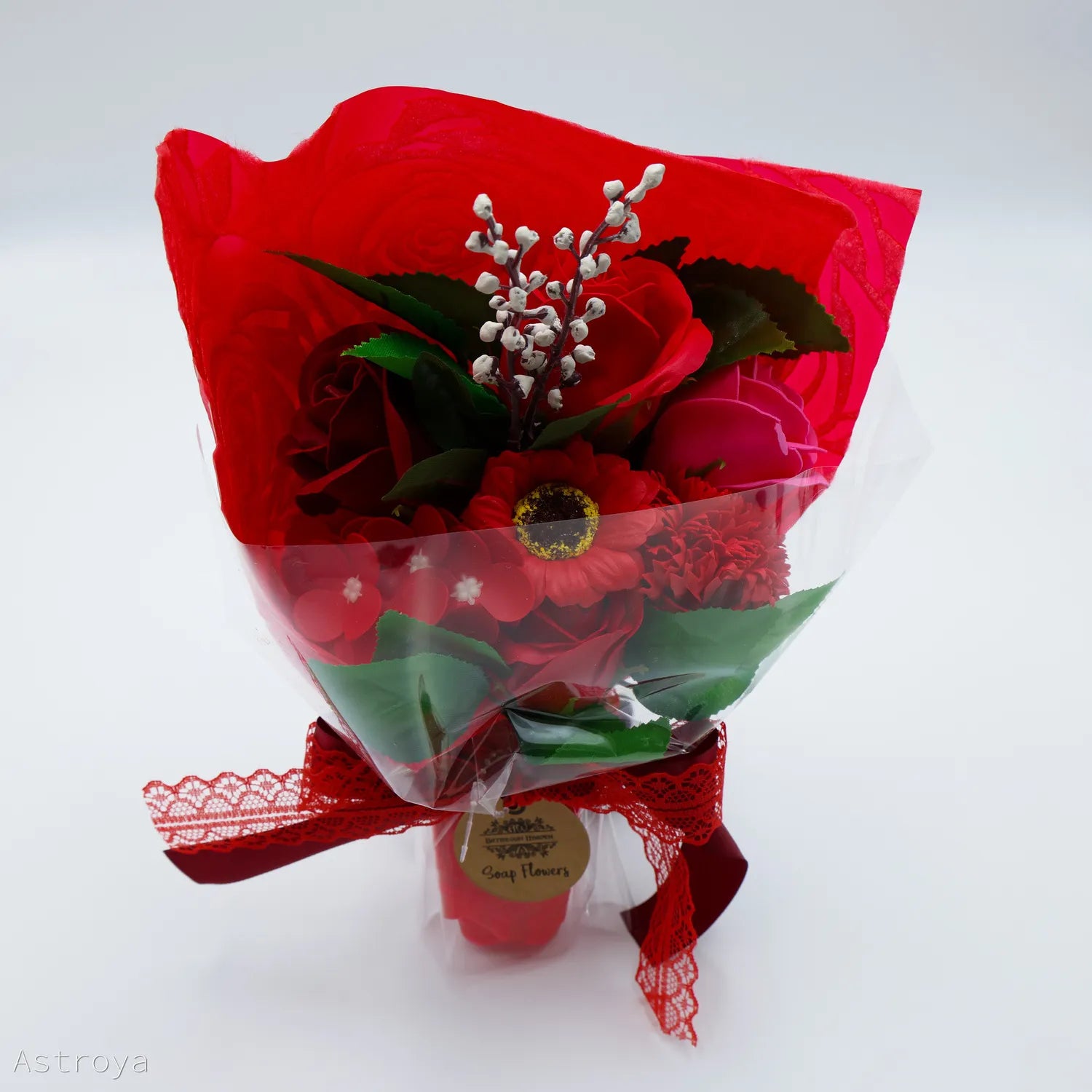 Bouquet de Fleurs de savon Rouge