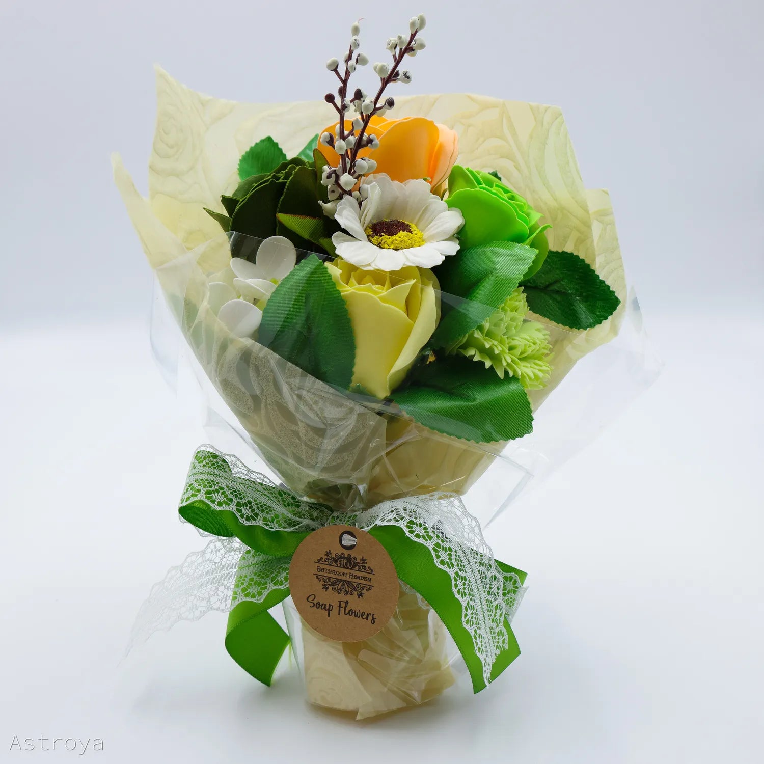 Bouquet durable en fleurs de savon colorées – cadeau zen et raffiné