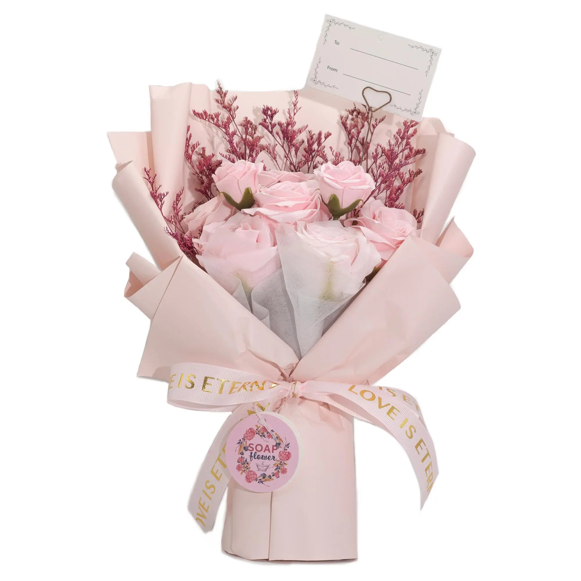 Grand Bouquet de Roses de savon avec cartes pour message personnalisé